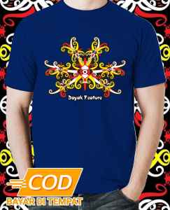 KAOS TRENDY ETNIK KALIMANTAN DAYAK BAHAN KATUN COMBET PREMIUM