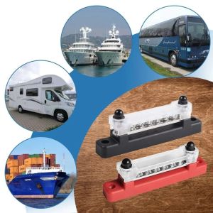 LITUILI M6 Stud Power Distribution Block 12V Waterproof Bus Bar Power Distribution 10 Way Terminal Block Car