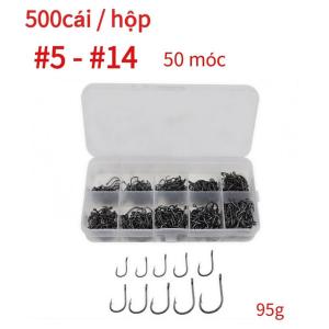 Bộ Móc Câu 500 / 100 Cái Thép Carbon Cao Bộ Móc Câu Cá Bộ Móc Câu Fly