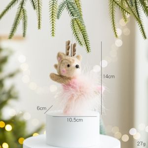 MUNCHX Hình thú nhồi bông Đồ trang trí hình thú cho dịp Giáng sinh. Dây treo Vải nỉ dây chuyền hình cây thông Noel Dễ thương. Kết cấu mềm mại. Đồ trang trí treo Giáng sinh Đồ trang trí cây thông Noel