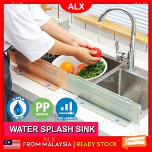 ALX Malaysia Adjustable Splash Guard Basin Water Sink Flap Block Household Kitchen Water Barrier Oil-Proof Splashproof Baffle Sink Partition Splash Partition 挡水板 隔水神器