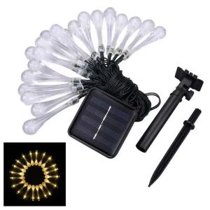 MIKE DUNBAR Waterproof LED Solar String Lights Multicolor Water Drop Patio Beads Light Fairy Lights 5m20 Lights Xmas Tree Lights Yard