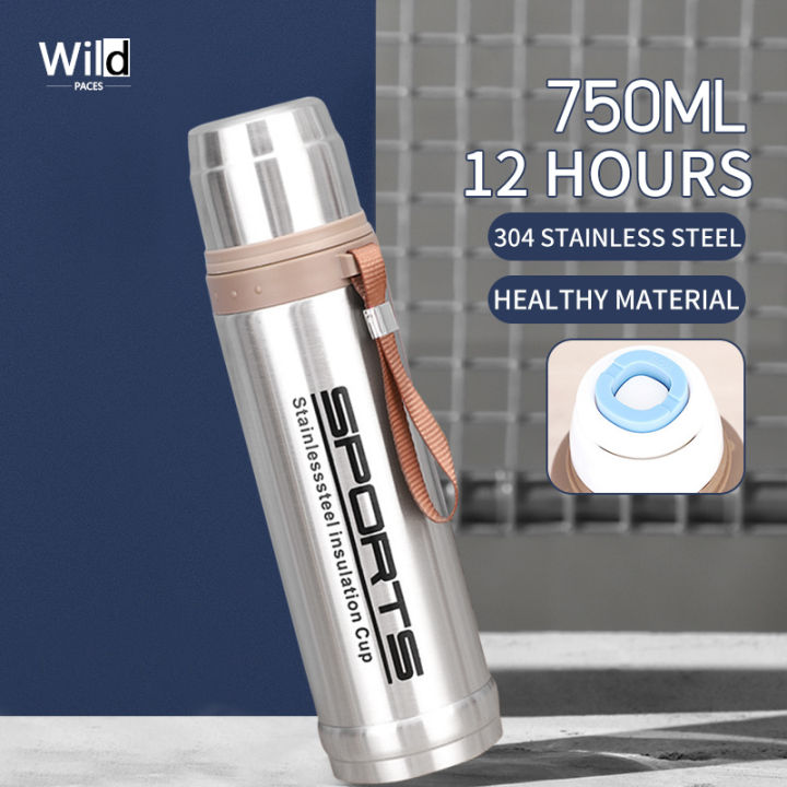 304 stainless steel vacuum thermos flask 750 large capacity bullet