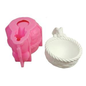 3D bunnies giỏ khuôn silicon cho xà phòng mọng nước trồng trường hợp nhựa Epoxy khuôn thạch cao khuôn silicon