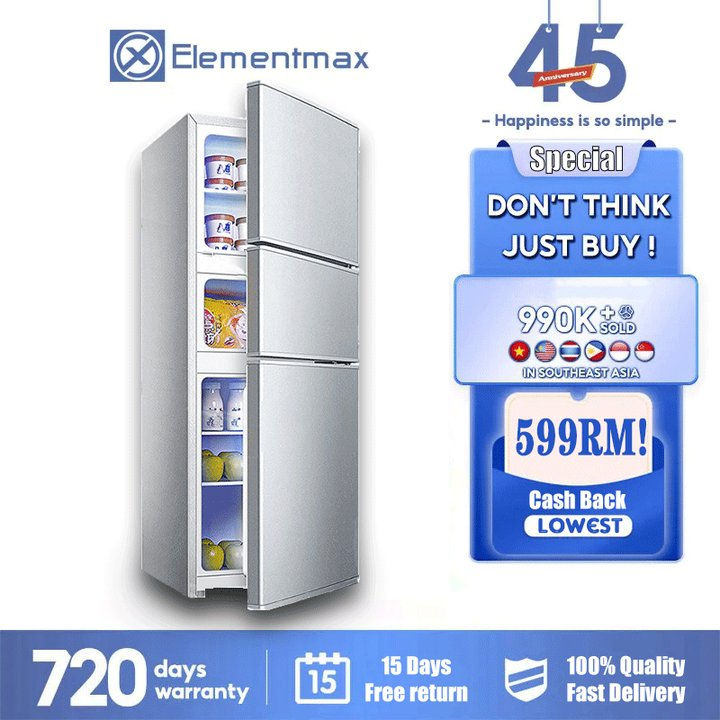 3 Door Freezer Peti Sejuk 125L Energy saving freezer machine Home