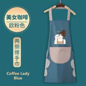 Kitchen Apron Hand Wiping🔥Ready Stock🔥Waterproof Neck Hanging Pocket Cooking Baking / Lap Tangan Apron Dapur 擦手围裙