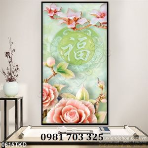 Gạch tranh khổ đứng 3d ốp tường