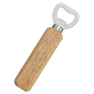 HTF Portable bottle opener with wooden handle soda cup glass opener home tool