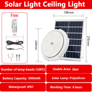 50W/150W/300W solar LED indoor ceiling Outdoor Solar light Waterproof Intelligent Remote Energy Saving Decor lighting