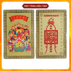 Linh phù ngũ lộ thần tài bỏ ví ban thờ đã được chú trì kim bài ngũ lộ thần tài phù khai vận mở cung tài lộc đồ thờ cúng