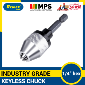 Remax Keyless Mini 3-Jaw Drill Chuck Screwdriver Adapter with Quick-change 1/4" Hex Shank to Hold Stright-shank