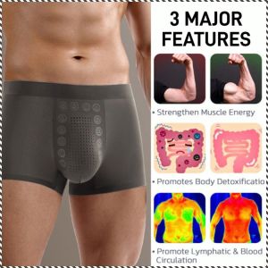 Mens Massage Magnetic Therapy Underwear/Health Breathable Panties Boxer Briefs/New Quickdrying Particle Mid-Waist Underwear 男士按摩磁疗内裤