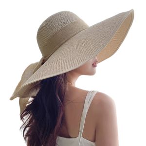 VIVIDI Oversize Summer Sun Hat Sun Protection Big Brim Beach Cap Fashion Travel Bucket Hat for Women