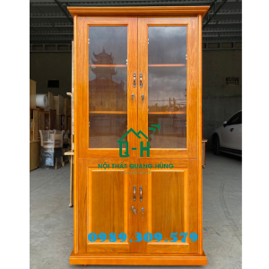 TỦ HỒ SƠ KÍNH GỖ SỒI ĐỰNG TÀI LIỆU VĂN PHÒNG CAO CẤP