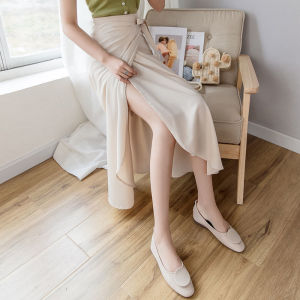 Muse Summer Skirts for Women Korean Style One Piece Long Skirt Tied High Waist Mid Length Section A Word French Knee Length Half Body Women Wrap Skirt Skirt Pencil