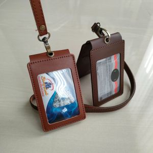 ID card holder kulit name tag Double Flip kekinian