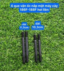4 Đinh Vặn Ốc Nắp Mặt Đầu Bò Que Vặn Nắp Mặt Xupap Máy Cày 186F-190F Dài 10cm và 11cm (kho 6402)