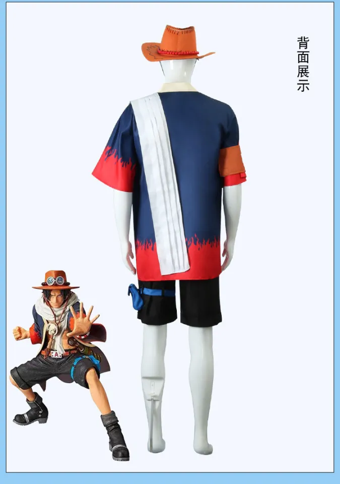 One Piece Portgas D. Ace Cosplay Costume Anime Outfit Full Set Halloween New