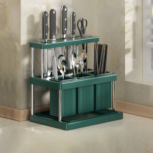 Kitchen Knife Holder Utensil Organizer Chopstick Drainer Holder Bekas Dapur Holder Tray Cutlery Storage Rack Drying Rack