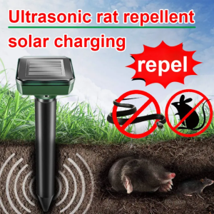 Solar Ultrasonic Animal Repeller Motion Sensor Outdoor Garden Solar Pest Repeller Mouse Bird Cat Dog Bat Trap Keep Animals Away Mouse Repellent Killer