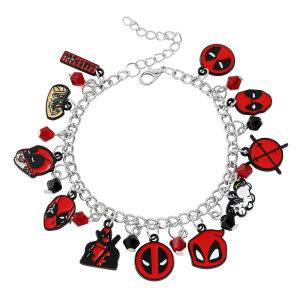 ZEEMIN Halloween Christmas Anime Movie Deadpool & Wolverine Bracelet Marvel Heros Alloy Bracelet Jewelry Accessories Boys Girls Bracelet Necklace Toy Gift