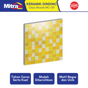 Zehn Keramik Dinding Dapur Glass Mozaik MC-09 30x30 Cm Kuning