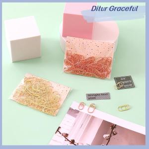 Ditur 50ชิ้น/ถุง MINI Heart Rose Color CLIP บุ๊คมาร์คคลิปกระดาษโลหะ