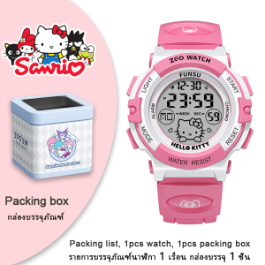 (With Box/44.3mm)100% Authentic Sanrio Hello Kitty Watch for Kids Girls Waterproof Watch with Backlight Digital Watch Soft Rubber Strap Cute Wristwatch Scratch Resistant Kids Watch Birthday Gift 3052 手表女生防水
