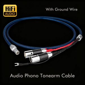 6N OFC Silver Shield Recored Cable Phono Line With Ground Wire 5 Pins DIN to XLR Male Audio Turntable Tonearm Balanced Cable