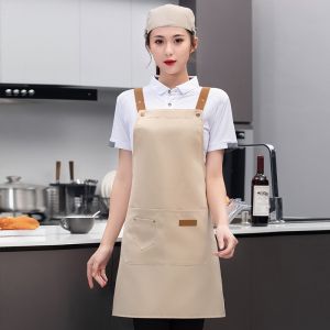 Denim canvas waterproof oil proof apron milk tea shop catering fruit supermarket staff apron work clothes coffee waiter kitchen cooking apron men and women apron