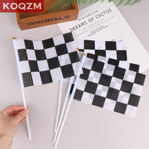 [COD] KOQZM KITCHEN 10Pcs Black And White Square Hand Flag Racer Waving Flag Racing Flags Car Flag