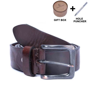 Genuine Vintage Cowhide Leather Belt for Men – Thickened Italian Leather with Pin Buckle – Premium Gift Included – Ideal Gift for Him