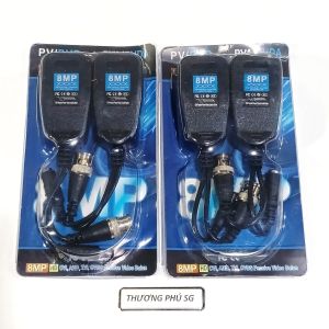 Balun Camera Video dùng cáp mạng Lan (Cat 5 Cat 6) kết nối nguồn và tín hiệu / Bán theo bộ