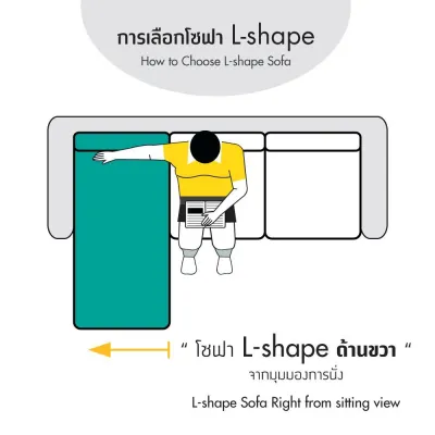 INDEX LIVING MALL โซฟาผ้า L-shape รุ่นจิม ขนาด 240 ซม. - สีเทาอ่อน