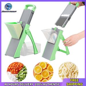 Winnereco Multifunctional Vegetable Cutter 304 Stainless Steel Wipe Silk Tool Anti-Slip Adjustable Salad Chopper for Home Kitchen