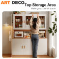 Rak Dapur Home Kitchen Storage Kabinet Wooden Kitchen Rack Kitchen Cabinet Almari Serbaguna Glass Door Storage Sideboard Almari Dapur. 