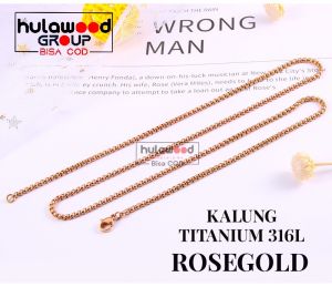 Kalung Rantai MCI Titanium Stainless Premium Anti Karat Pria Wanita 316L ROLO ROSEGOLD / Kalung Rantai Pendant
