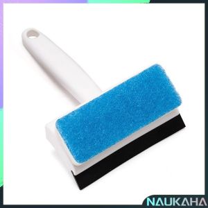 N.K. Double-Sided Cleaning Brush Glass Wiper With Cleaning Sponge Squeegee 2 in 1 Scraper Wall