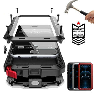 IP54 Waterproof Heavy Duty Metal Case For iPhone 17 Air 16 15 Pro Max 14 Plus 13 12 Mini 11 With Gorilla Glass Cover Fundas2026