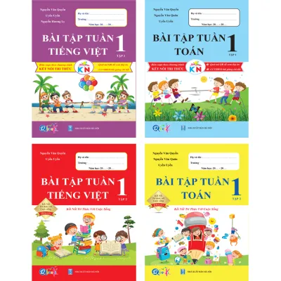 Combo Trọn Bộ Sách Kết Nối Cho Học Sinh Lớp 1 - Đề Kiểm Tra Bài Tập Tuần Và Bài Tập Hằng Ngày 2 Môn Toán và Tiếng Việt QBooks Cho Trẻ Em