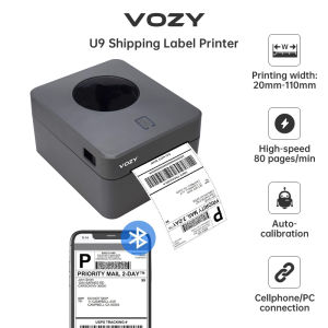 VOZY U9 Waybill Thermal Printer A6 Size USB Bluetooth Heavy Duty Label Printer hermal Courier Shipping Barcode