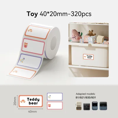 NIIMBOT B1/B1Pro/B2/B2Pro/B21/B21Pro/B3S/B31/B4 Name Sticker Waterproof Oil Proof No Glue Residue Hand Account Cartoon Color Thermal Label Paper