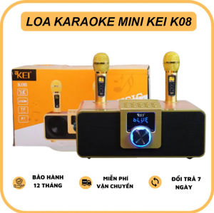 Loa Karaoke Bluetooth KEI K08 - Tặng Kèm 2 Mic KHông Dây Nghe Nhạc Cực Đã Âm Bass Cực Mạnh - Bảo Hành 1 Năm Loa Karaoke Mini