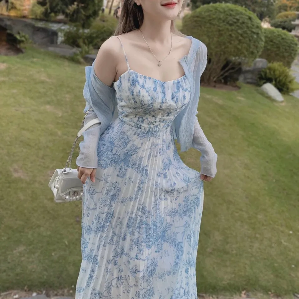 Váy maxi hoạ tiết hoa hướng dương | Váy Đầm