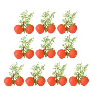 10Pieces Simulation Orange Model with Leaf Realistic Artificial Tangerines Model for Display Home Decoration Photography