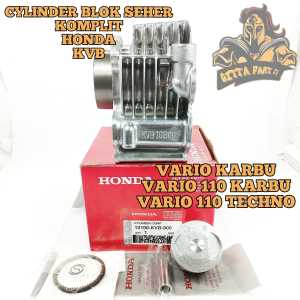 CYLINDER BLOK SEHER PISTON RING KOMPLIT HONDA KVB KUALITAS ASLI ORIGINAL HONDA AHM PRESISI TINGGAL PASANG BAHAN BERKUALITAS DAN DIJAMIN AWET VARIO KARBU VARIO 110 KARBU VARIO 110 TECHNO KARBU