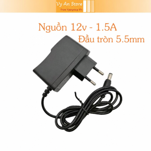 Cục nguồn Adapter 12v-1.5A đầu tròn 5.5mm dùng cho bơm mini và các thiết bị điện 12v DC công suất 15w trở lại - Tạp Hoá Vy An