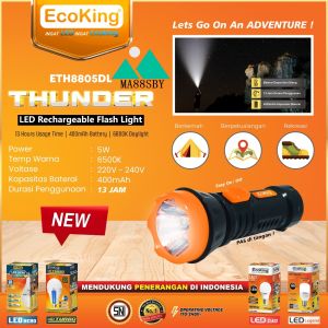 MAMAKU Senter Led Lampu Emergency thunder ETH8805DL Ecoking