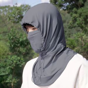 HOT Ice Silk Anti-UV Balaclava Hat Adjustable Dual Use Cycling Uv Protection s Summer Visor Hat Sunscreen Full Face Cover Male