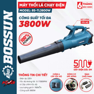 Máy Thổi Lá / Máy Thổi Bụi Bossun BS-TL3800W Công Suất 3800W 6 Cấp Độ Tốc Độ Hoạt Động Mạnh Mẽ
